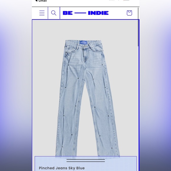 BE-INDIE Pinched Jeans Sky Blue